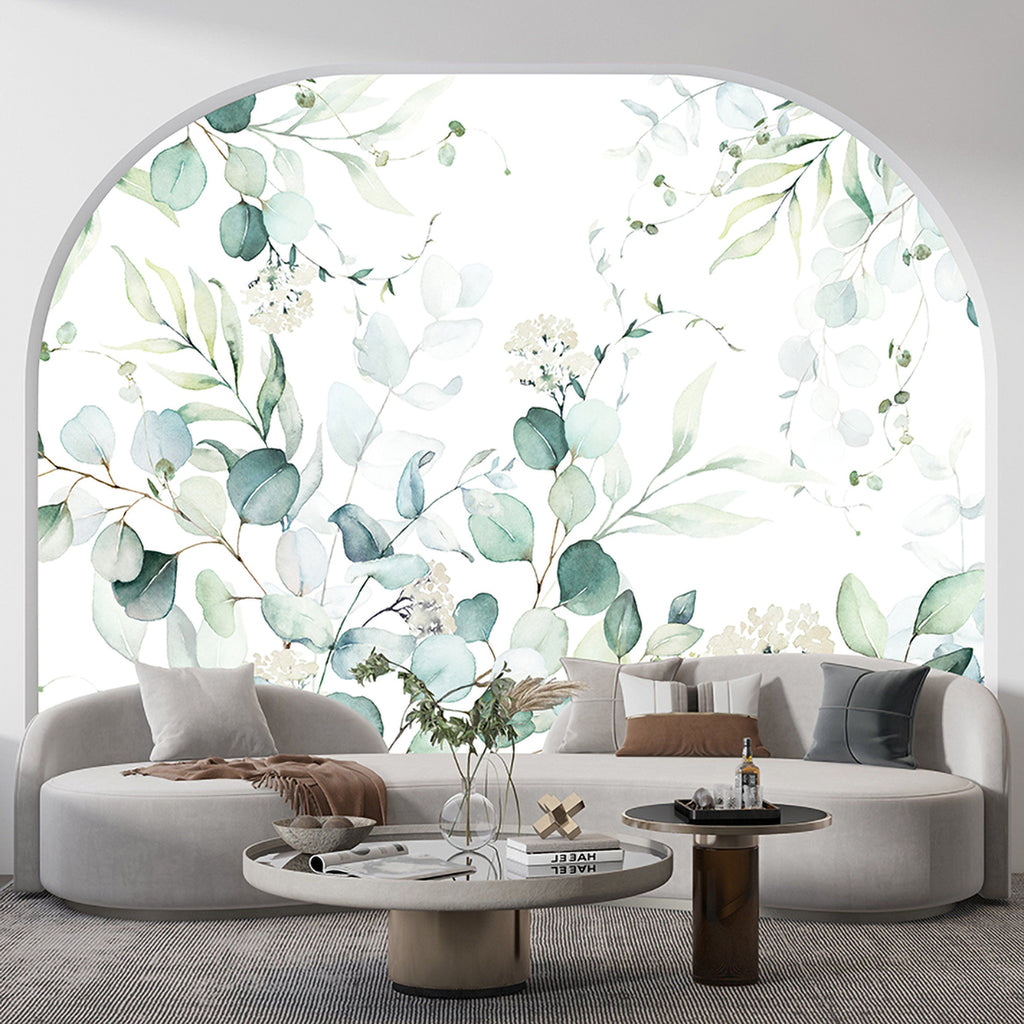 Whimsical Watercolor Leaves Wallpaper