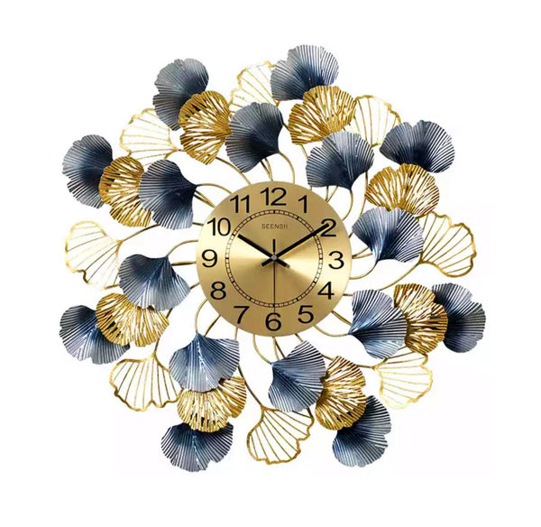 Metal Leaf Wall Clock