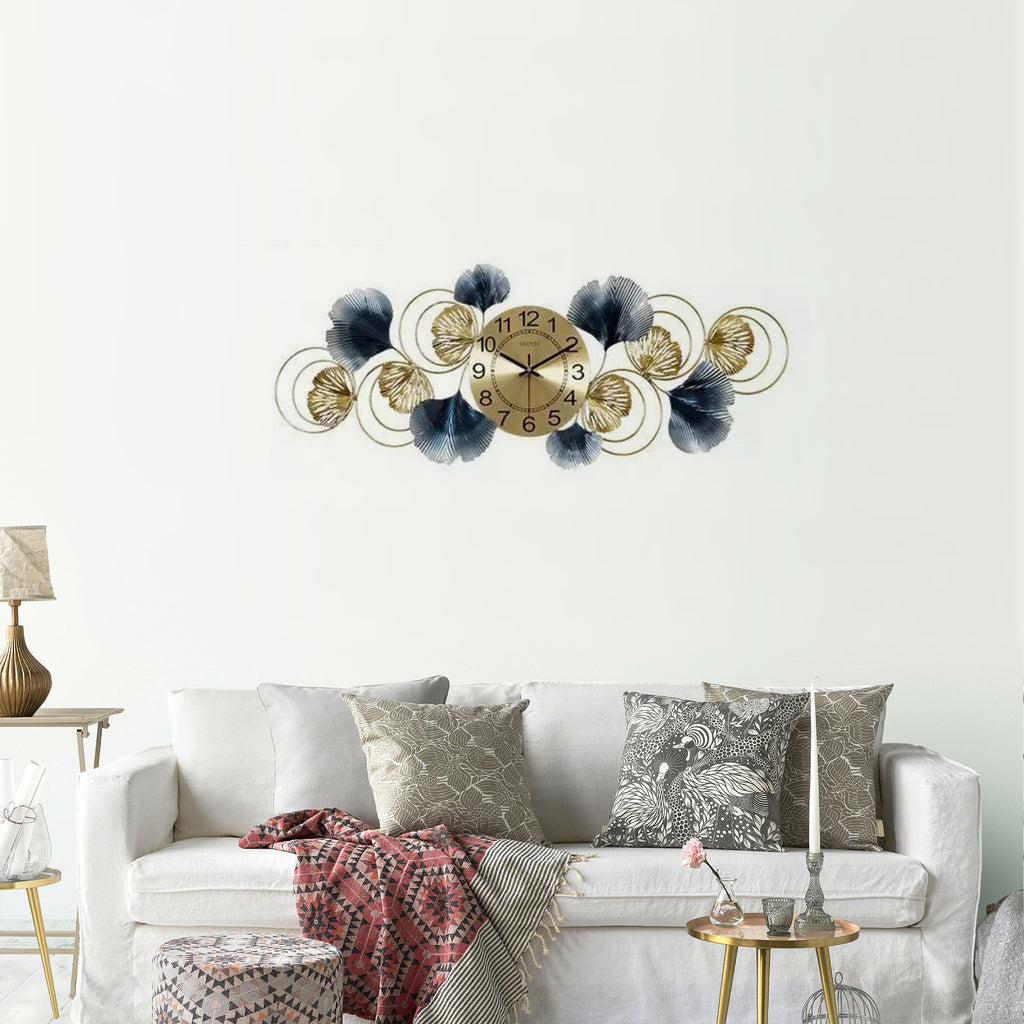 Metal Leaf Wall Clock